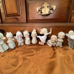 Vintage Enesco Precious Moments porcelain Christmas Ornament Lot
